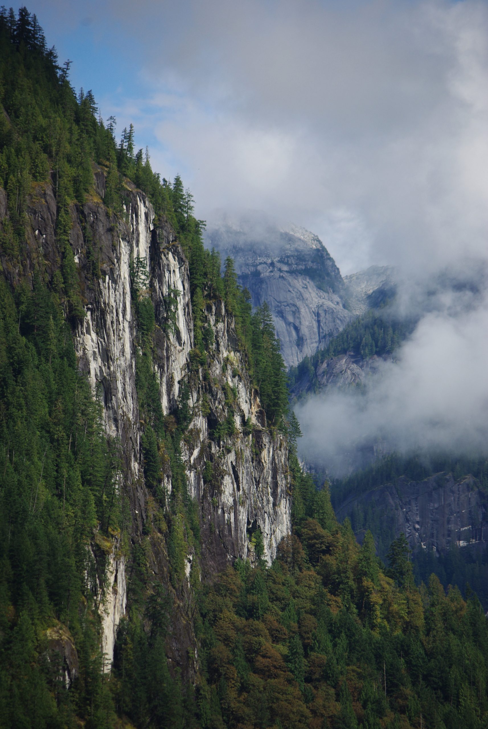 Steep cliff faces in Princess Louisa Inlet
