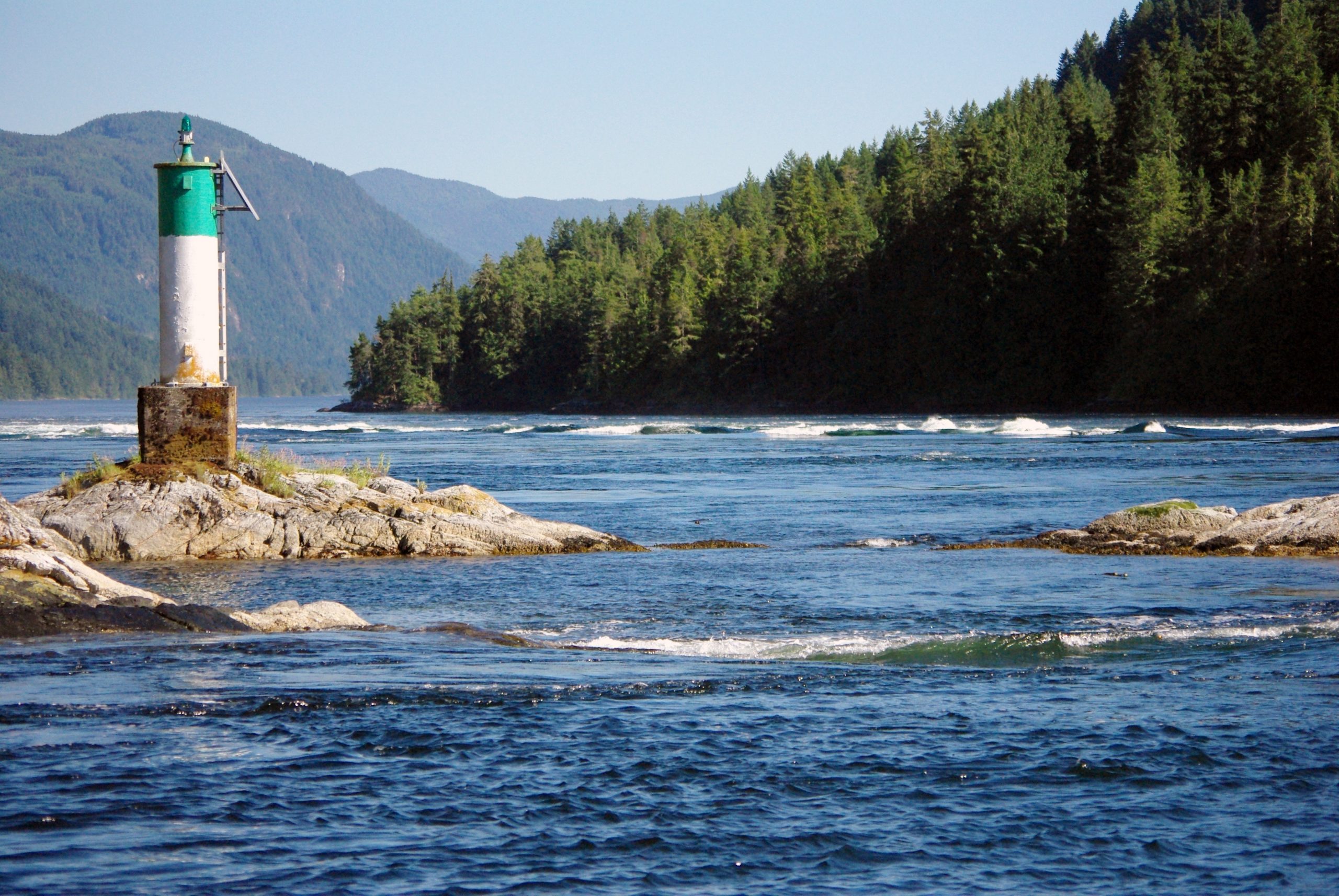 The navigational aid in Sechelt Rapids, Skookumchuck Narrows