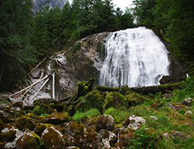 Chatterbox Falls in Princess Louisa with with moderate flow.